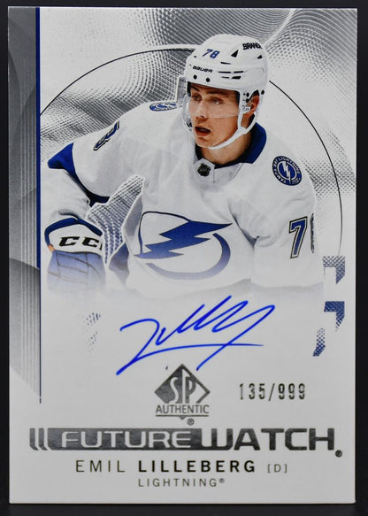 2024-25 SP Authentic Emil Lilleberg 141 Tampa Bay Lightning RC Auto 135/999