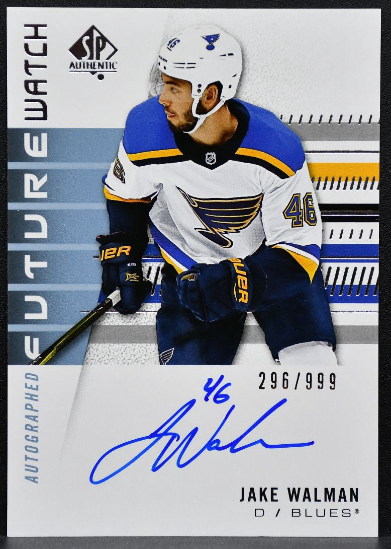 2019-20 SP Authentic Future Watch Auto Jake Walman Blues RC Auto 296/999 9466