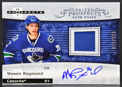 2007-08 Fleer Hot Prospects Prized Raymond Canucks RC Auto 076/399 Patch 0324