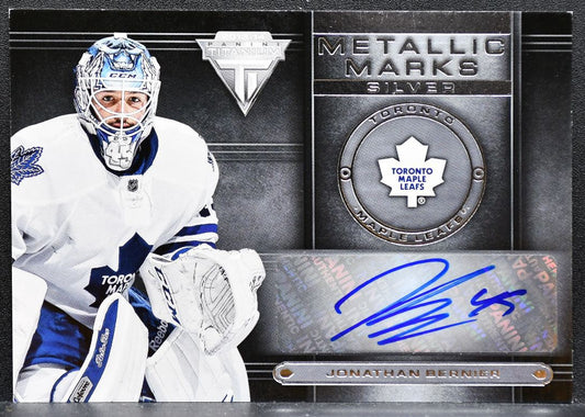2013-14 Panini Titanium Metallic Marks Silver Jonathan Bernier Auto 9457