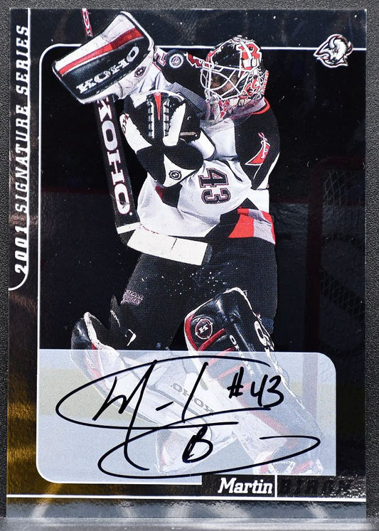 2000-01 In the Game Signature Martin Biron 77 Buffalo Sabres Auto 1375