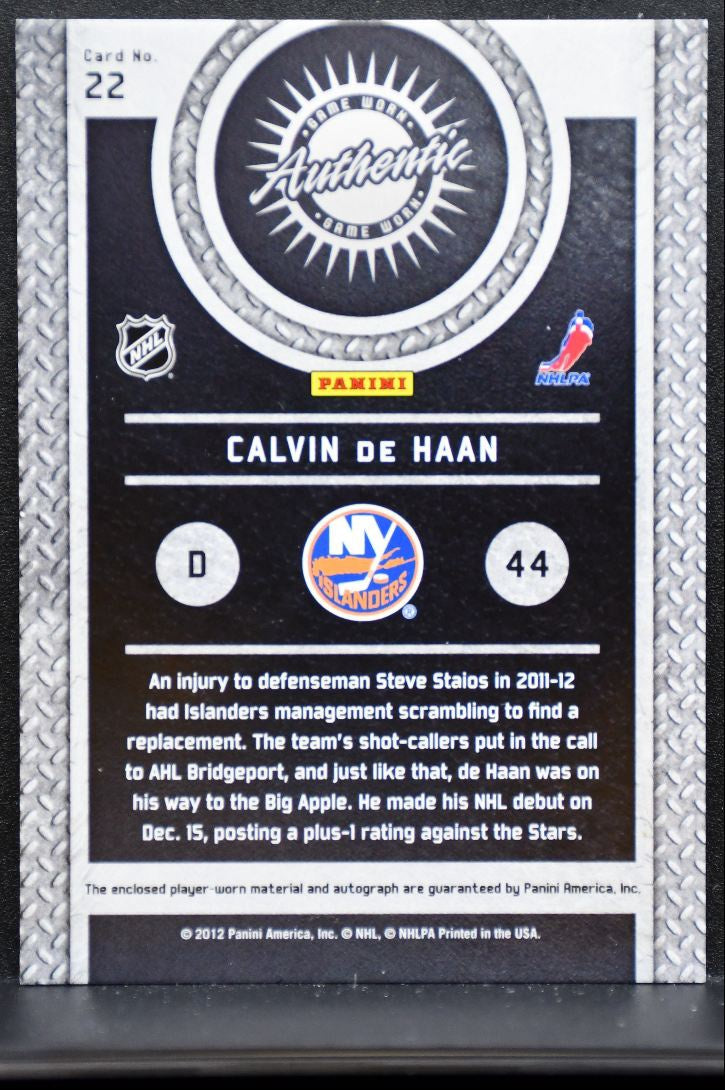 2011-12 Panini Titanium Game Worn Gear Prime Auto de Haan Auto 03/50 Patch 6743