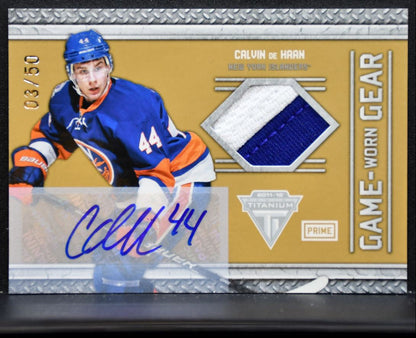 2011-12 Panini Titanium Game Worn Gear Prime Auto de Haan Auto 03/50 Patch 6743