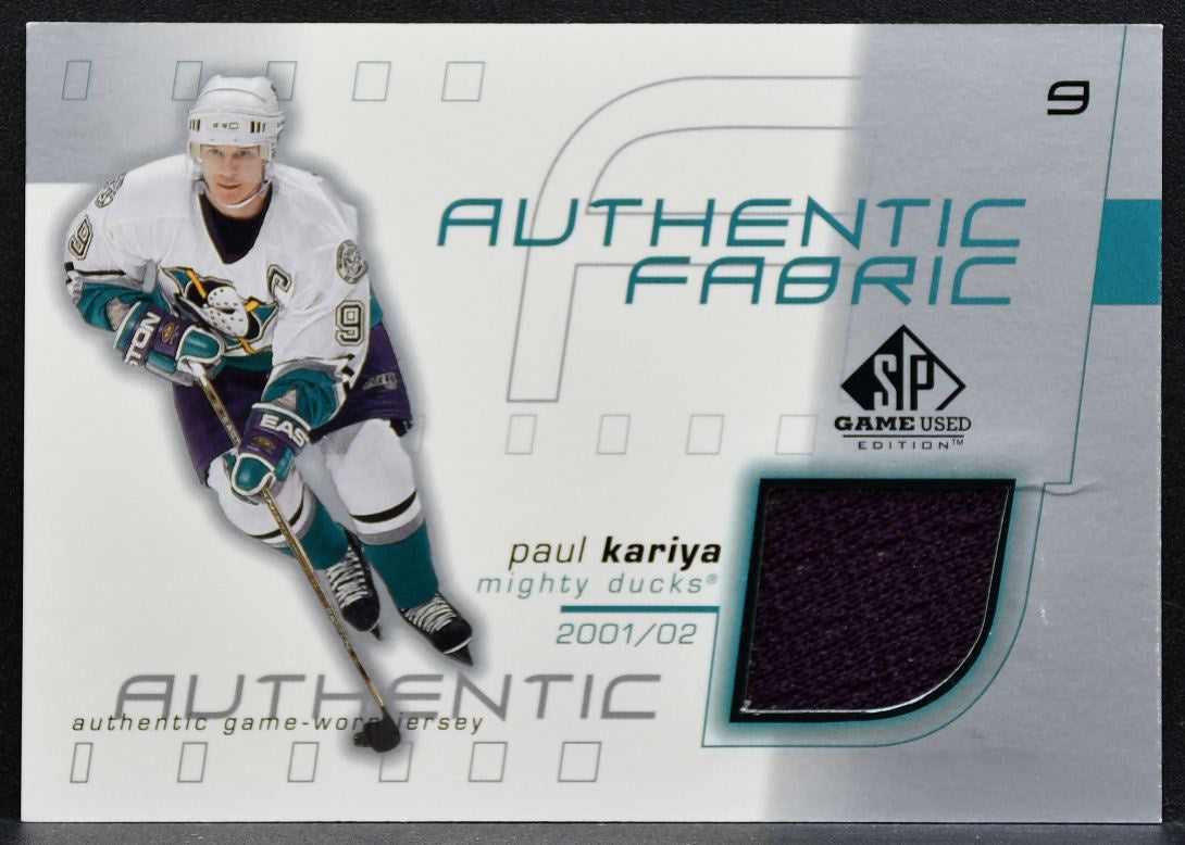 2002-03 SP Game Used Authentic Fabrics Paul Kariya Mighty Ducks Jersey 9530