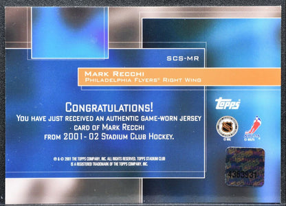 2001-02 Topps Stadium Club Souvenirs Jersey Recchi Flyers Jersey 0086