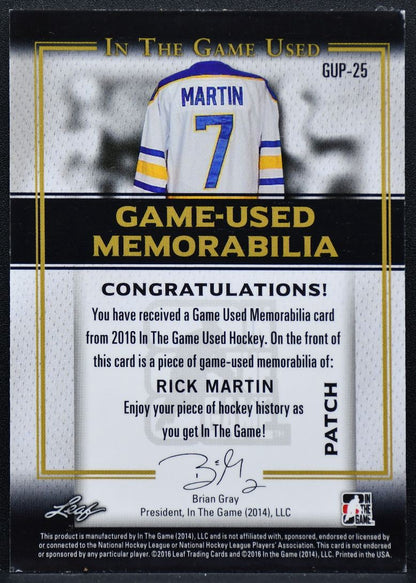 2014-15 Leaf In The Game Used Patch Rick Martin GUP-25 Patch 8265