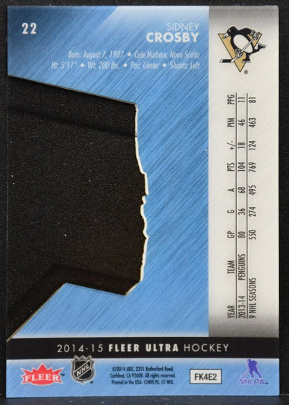 2014-15 Fleer Ultra EX Sidney Crosby 22 Pittsburgh Penguins 6606