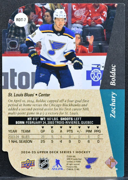 2024-25 Upper Deck Series 1 1994-95 Rookie Die Cuts Zachary Bolduc Blues RC 4063