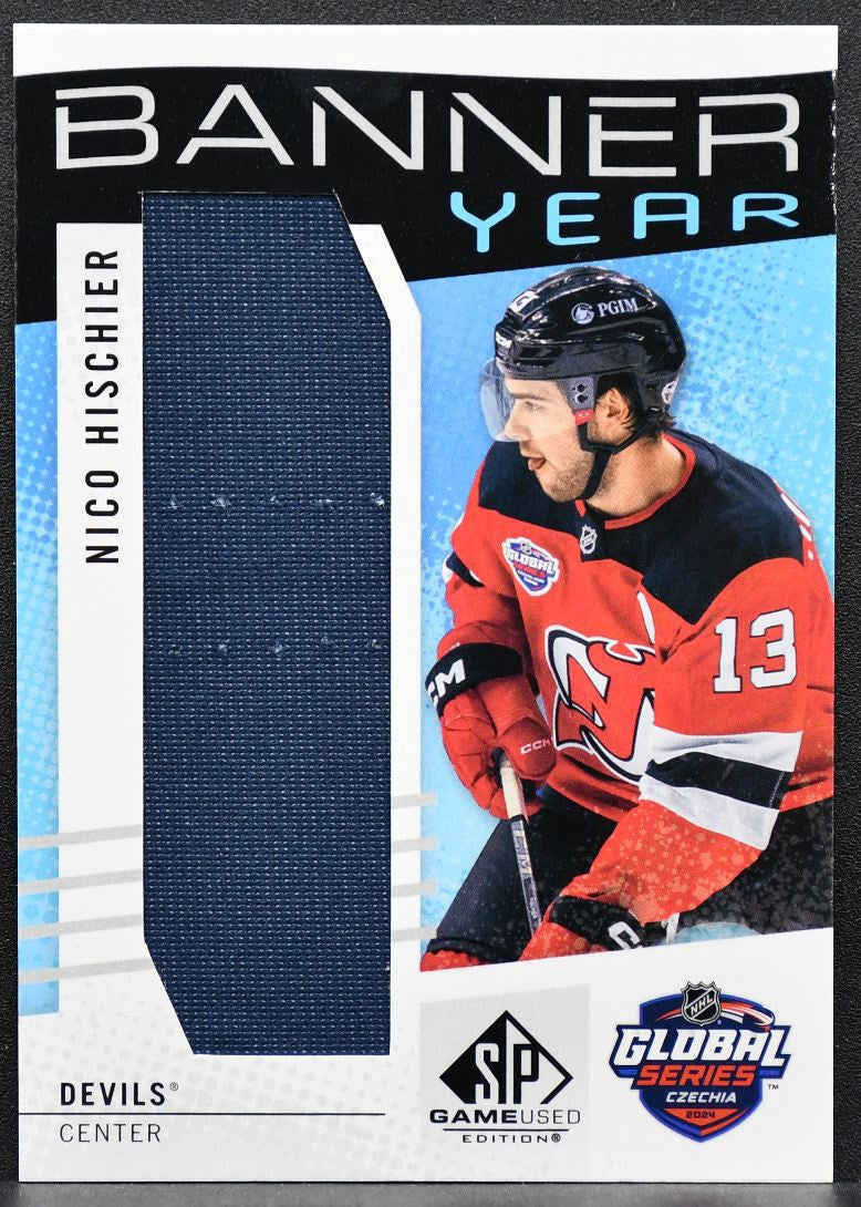 25-26 SP Game Used Global Series Czechia Banner Year Hischier BYGSC-NH Devils 7796