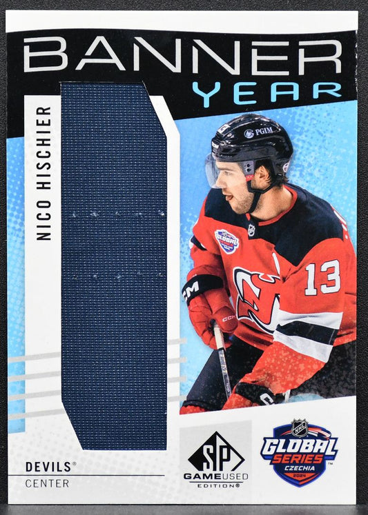 25-26 SP Game Used Global Series Czechia Banner Year Hischier BYGSC-NH Devils 7796