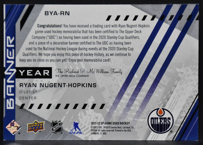 21-22 SP Game Used 20 NHL Western Conference Banner Year Relics Nugent-Hopkins 2462