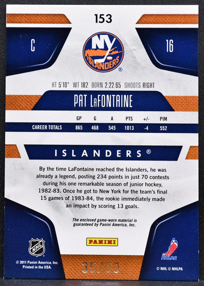 2011-12 Panini Certified Immortals Mirror Red LaFontaine Islanders Jersey 3988