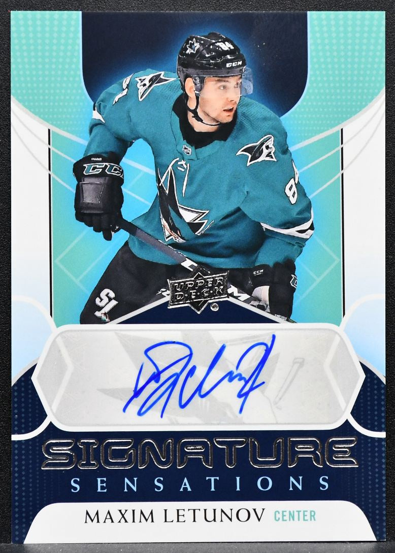 2020-21 UD Series 2 Signature Sensations Maxim Letunov SS-ML Sharks Auto 7559
