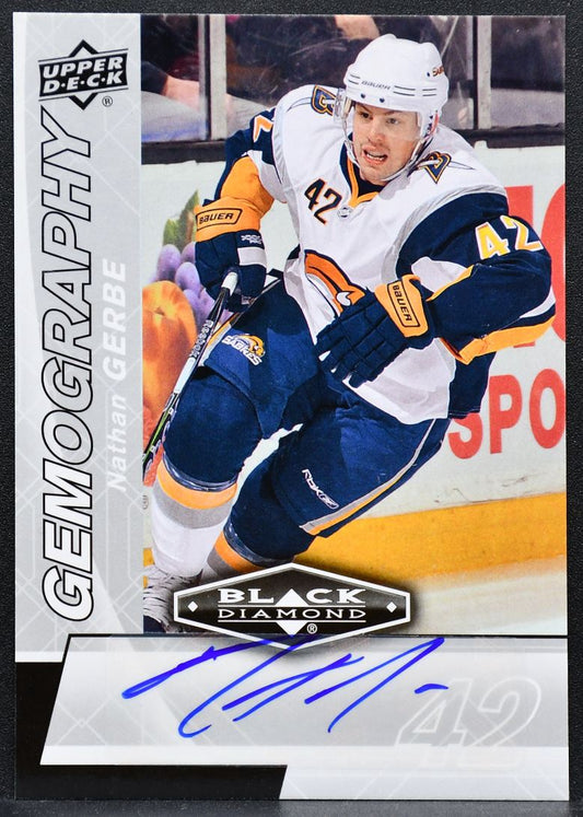 2010-11 Upper Deck Black Diamond Gemography Nathan Gerbe G-NG Sabres Auto 1387