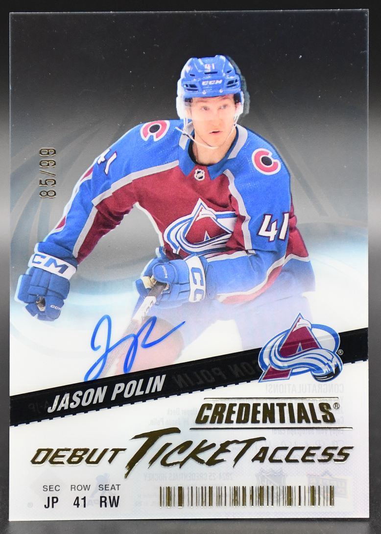 2024-25 UD Credentials Jason Polin DTAA-JP Colorado Avalanche RC Auto 85/99