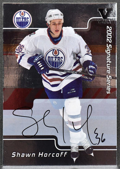 2001-02 In The Game Series Vault Stamp Shawn Horcoff 060 Oilers Auto 2674