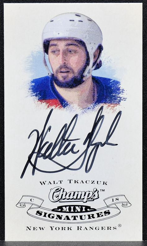 2008-09 Upper Deck Champ's Mini Signatures Walt Tkaczuk CS-WT Auto 0497