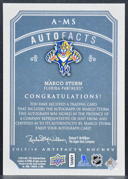 2013-14 Upper Deck Artifacts Autofacts Marco Sturm A-MS Auto 4778