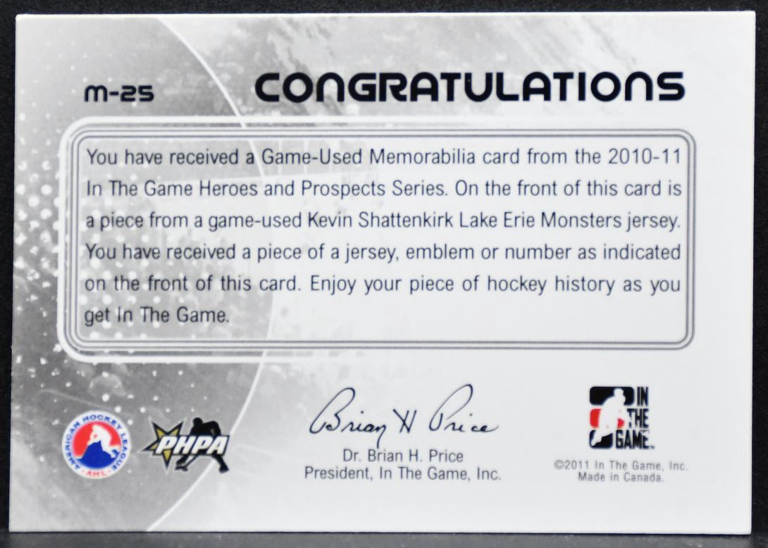 2011-12 In The Game Heroes And Prospects Jersey Shattenkirk Jersey 5658