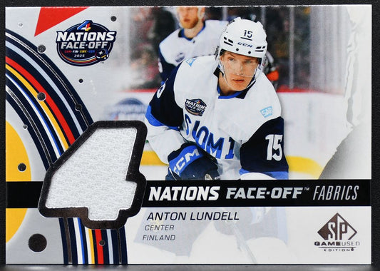 2025-26 SP Game Used 4 Nations Face Off Fabrics Anton Lundell 4N-AN Jersey 6872