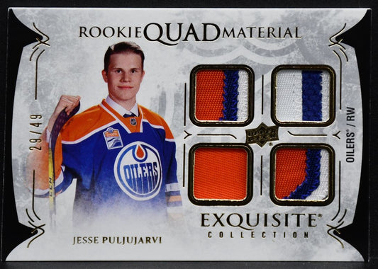 16-17 Black Diamond Exquisite Rookie Quad Material Jesse RQ-JP 49 Patch