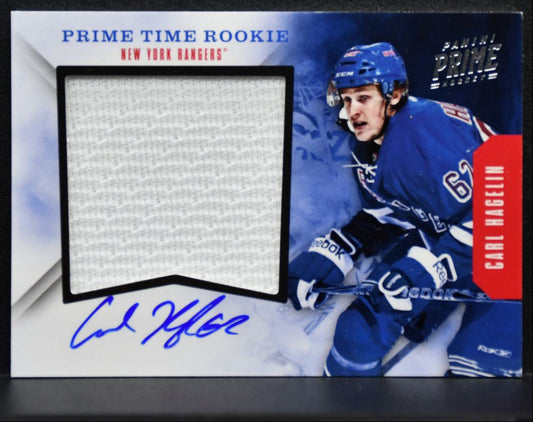 2011-12 Panini Prime Time Rookie Jersey Auto Carl Hagelin Auto Jersey 0031