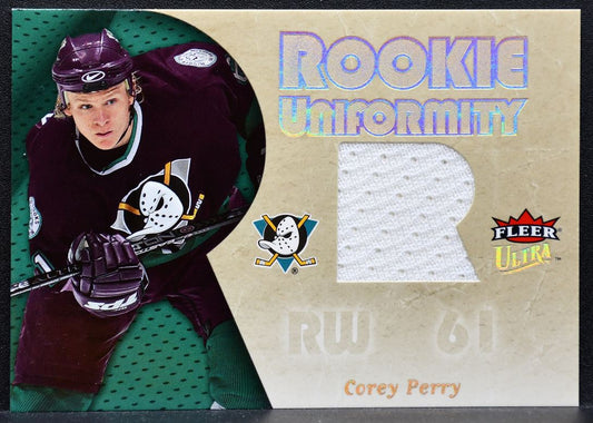 2005-06 Fleer Ultra Rookie Uniformity Jerseys Corey Perry Ducks RC Jersey 9969