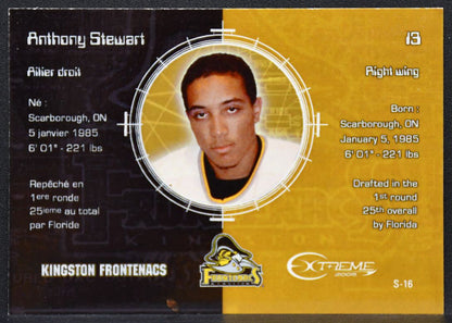 2005-06 Extreme Kingston Frontenacs Stewart 13 Frontenacs Auto 344/400 0584