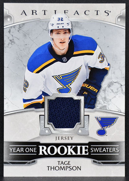 2019-20 UD Artifacts Year One RC Sweaters Tage Thompson RS-TT Blues RC Jersey 4268