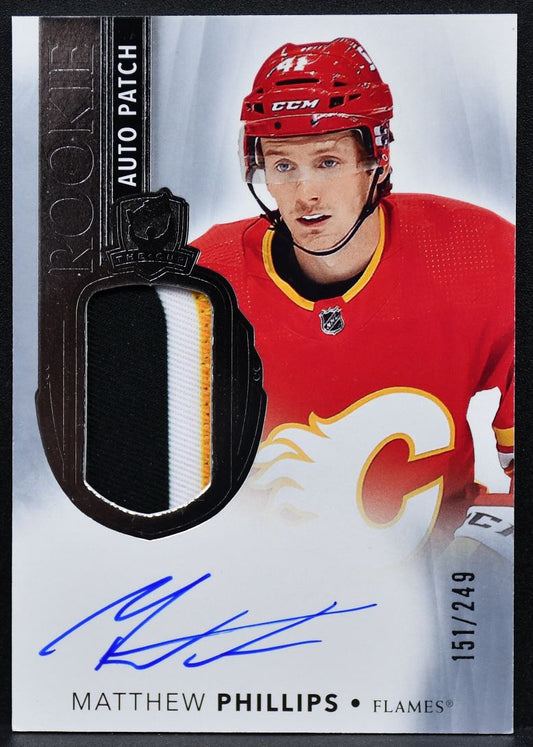 2021-22 UD The Cup RC Auto Patch Matthew Phillips Calgary Flames RC Auto /249 3842