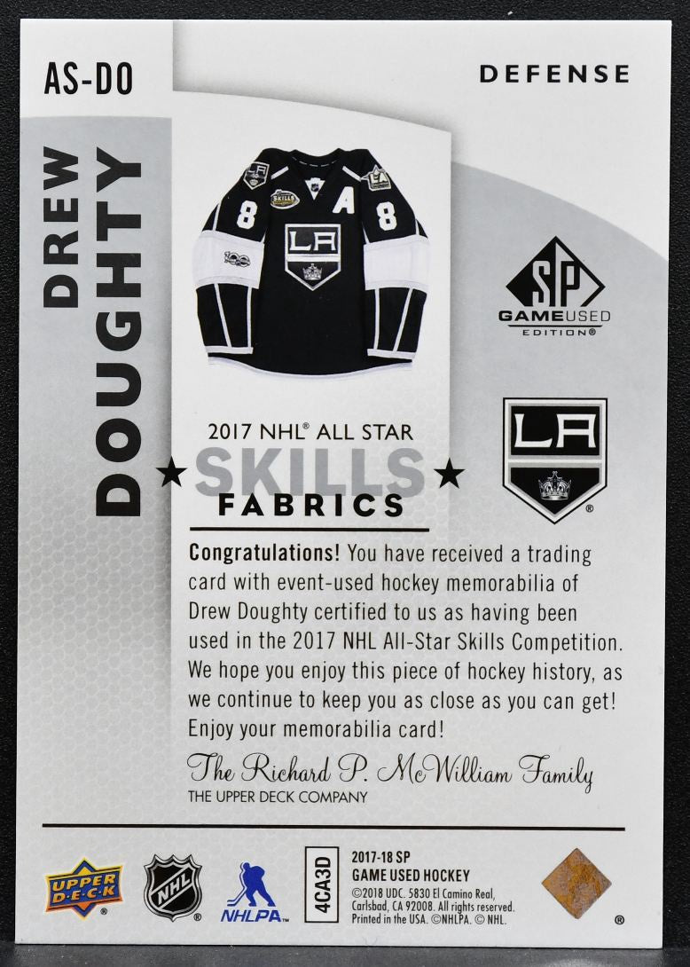 2017-18 SP Game Used 2017 NHL All-Star Skills Fabrics Drew Doughty Jersey 1076
