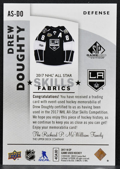 2017-18 SP Game Used 2017 NHL All-Star Skills Fabrics Drew Doughty Jersey 1076