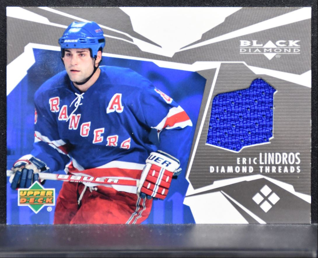 2003-04 Upper Deck Black Diamond Threads Eric Lindros DT-EL Rangers Jersey 1717