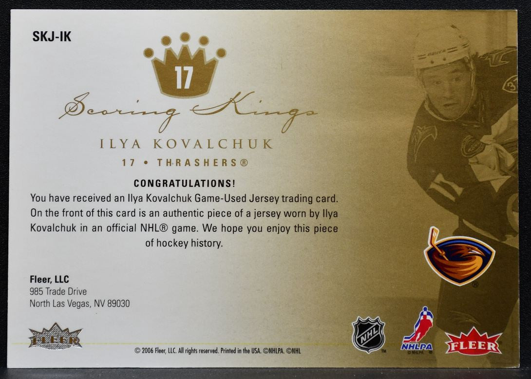 2005-06 Fleer Ultra Scoring Kings Jerseys Ilya Kovalchuk Thrashers Jersey 4621
