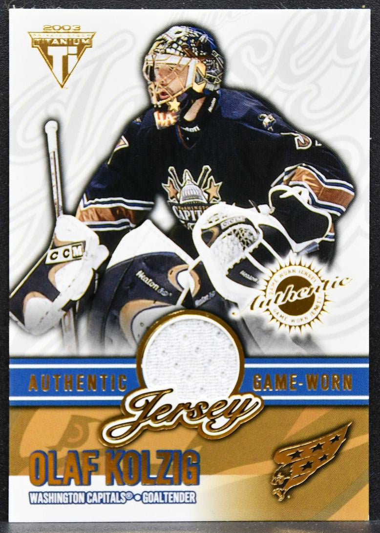 2002-03 Pacific Private Stock Titanium Jerseys Olaf Kolzig Capitals Jersey 6760