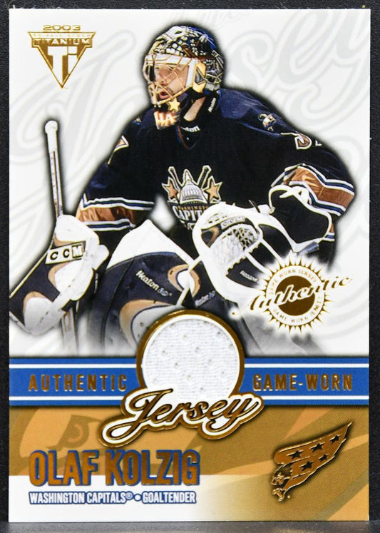 2002-03 Pacific Private Stock Titanium Jerseys Olaf Kolzig Capitals Jersey 6760