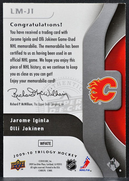2009-10 UD Trilogy Linemates Olli Jokinen/Jarome Iginla LM-JI Flames Jersey 5487