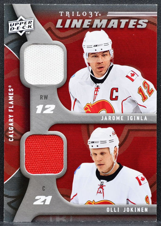 2009-10 UD Trilogy Linemates Olli Jokinen/Jarome Iginla LM-JI Flames Jersey 5487