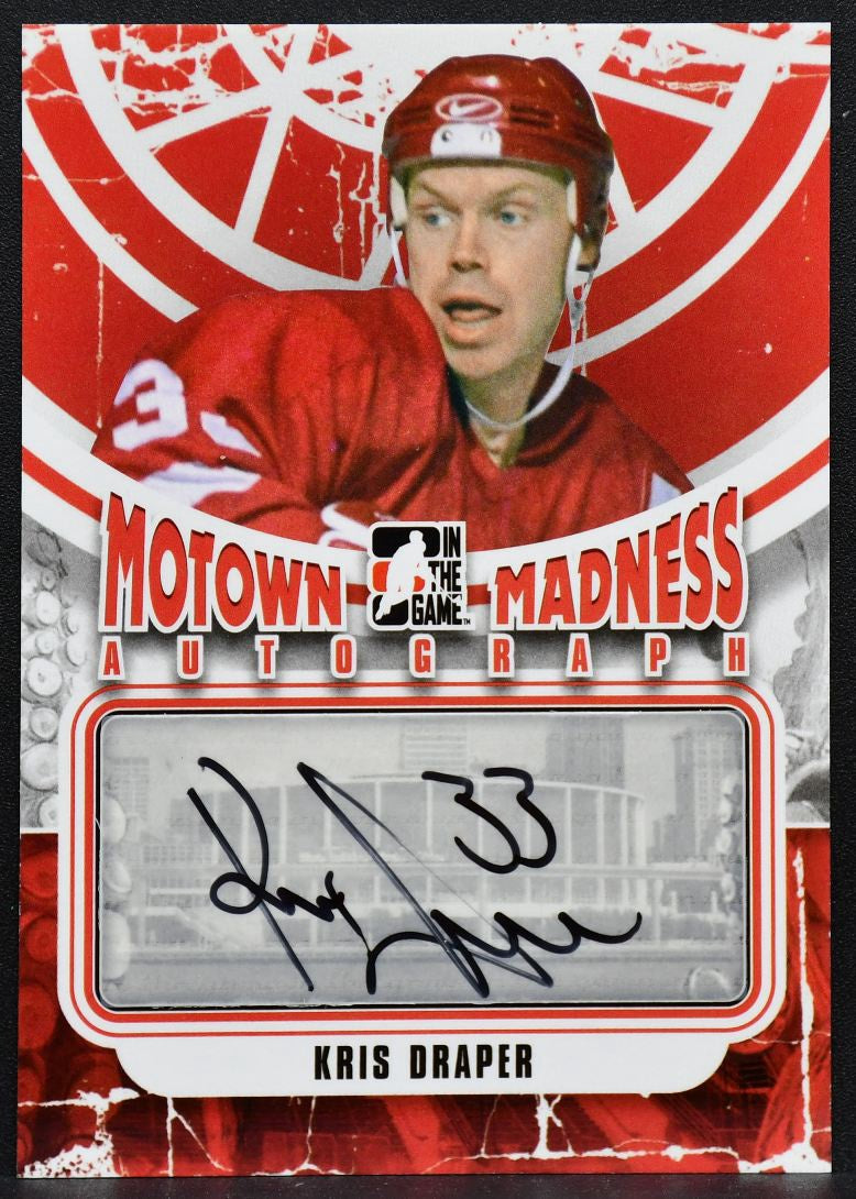 2012-13 In The Game Motown Madness Auto Kris Draper A-KD Red Wings Auto 1424