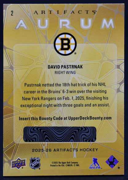 2025-26 UD Artifacts David Pastrnak 2 Boston Bruins