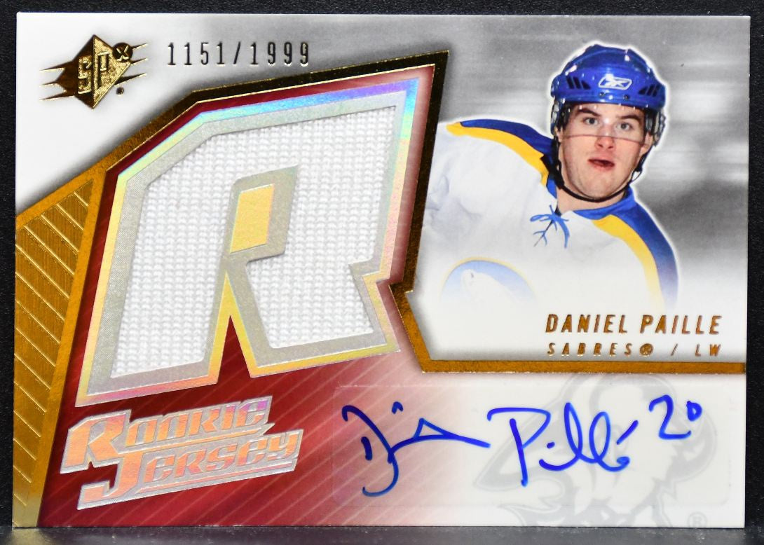 2005-06 SPx Rookie Jersey Auto Daniel Paille RC Auto 1151/1999 Jersey 6563
