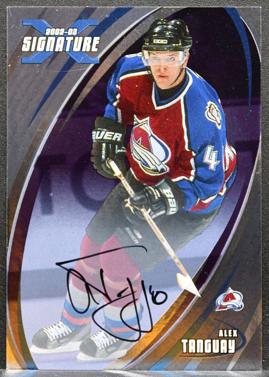 2003-04 In the Game Signatures Alex Tanguay 041 Colorado Avalanche Auto 0130