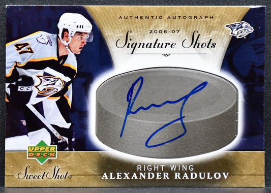 2006-07 UD Sweet Shot Signature Shots Alexander Radulov Predators Auto 0538