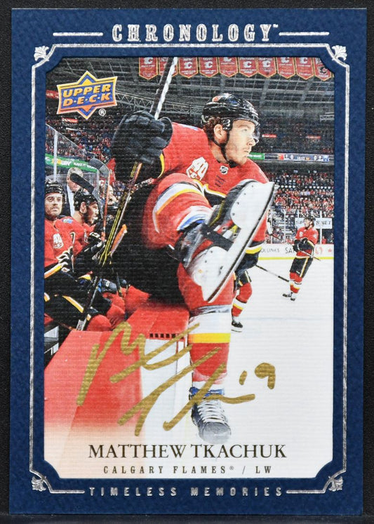 2019-20 UD Chronology Canvas Autos Matthew Tkachuk CA-MT Calgary Flames Auto