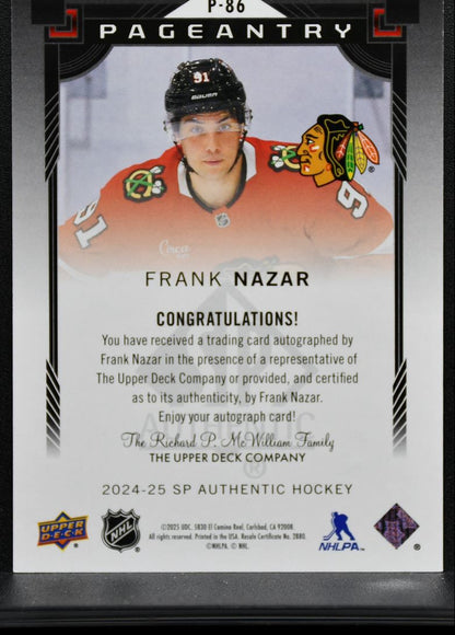 2024-25 SP Authentic Pageantry Auto Frank Nazar Chicago Blackhawks RC Auto 9829