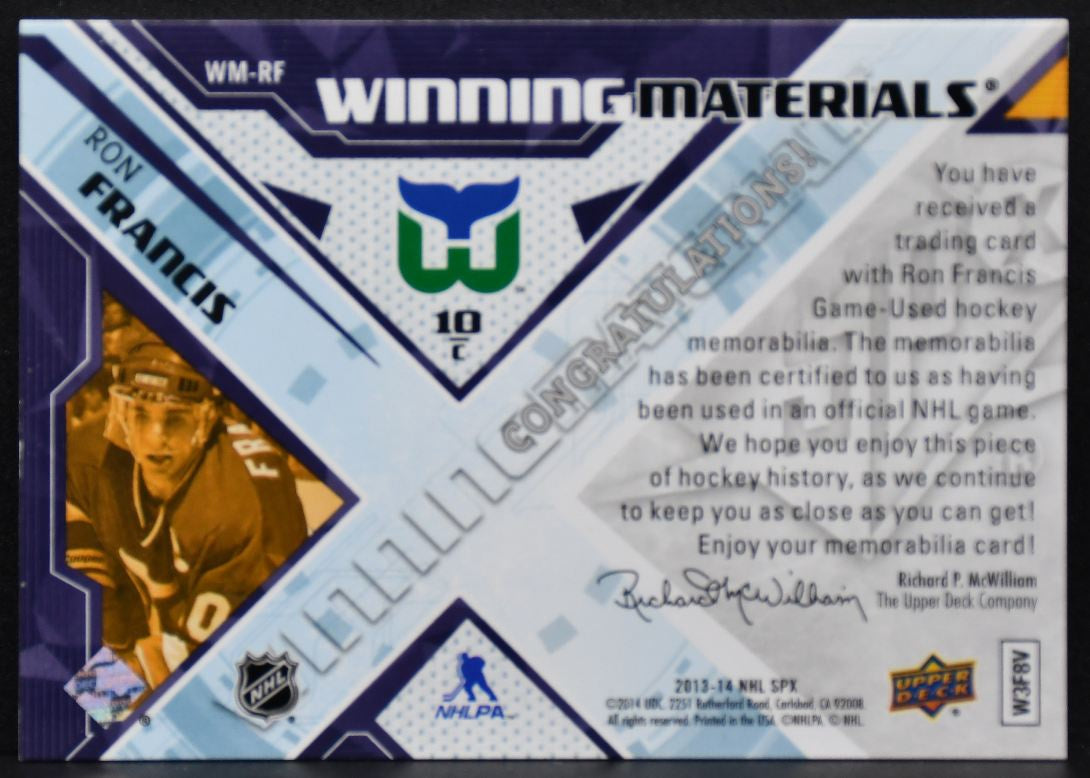 2013-14 SPx Winning Materials Ron Francis WM-RF Jersey / Stick 8661