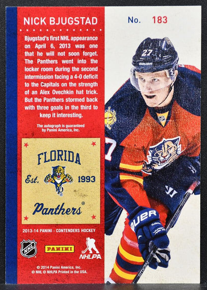 2013-14 Panini Contenders Rc Ticket Auto Nick Bjugstad 183 Panthers RC Auto 1448
