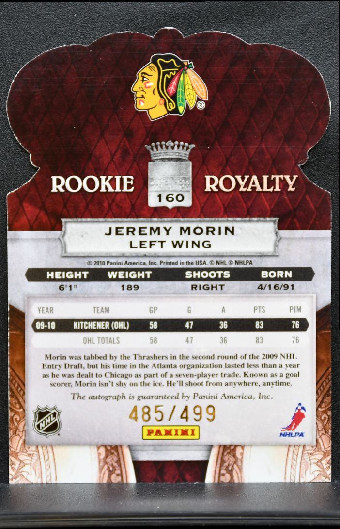 2010-11 Panini Crown Royale Rookie Auto Morin Blackhawks RC Auto /499 1738