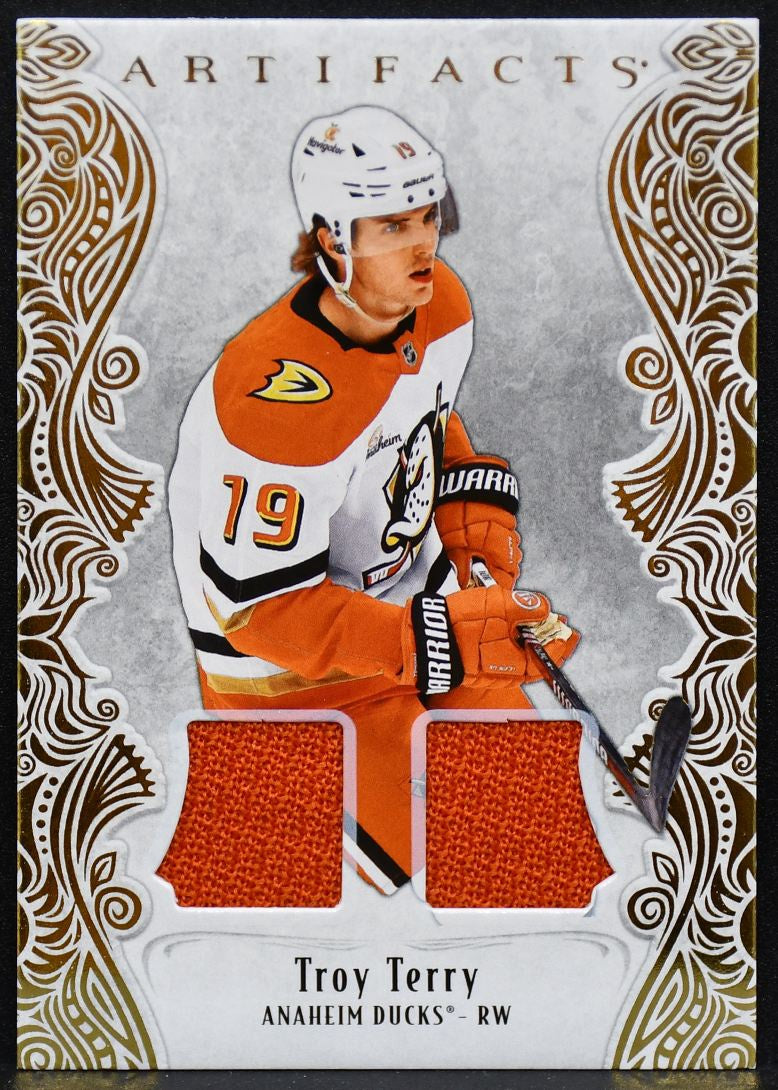 2025-26 UD Artifacts Gold Material Troy Terry 110 Ducks 067/199 Jersey 3114