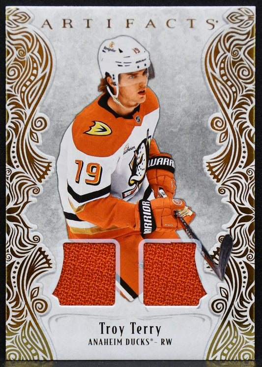 2025-26 UD Artifacts Gold Material Troy Terry 110 Ducks 067/199 Jersey 3114